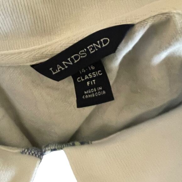 Lands End Tennis Athletic Print Casual Classic Fit Polo Sz 14/16 - Picture 6 of 6
